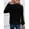 imageAcelitt Womens Fall Long Sleeve Tunic Tops Casual Crew Neck Dressy Shirt Lace Patchwork Blouses Pullover SweatersBlack