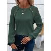 imageAcelitt Womens Fall Long Sleeve Tunic Tops Casual Crew Neck Dressy Shirt Lace Patchwork Blouses Pullover SweatersBlackish Green