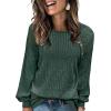 imageAcelitt Womens Fall Long Sleeve Tunic Tops Casual Crew Neck Dressy Shirt Lace Patchwork Blouses Pullover SweatersBlackish Green