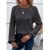 imageAcelitt Womens Fall Long Sleeve Tunic Tops Casual Crew Neck Dressy Shirt Lace Patchwork Blouses Pullover SweatersDark Gray
