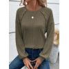 imageAcelitt Womens Fall Long Sleeve Tunic Tops Casual Crew Neck Dressy Shirt Lace Patchwork Blouses Pullover SweatersGreen