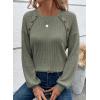 imageAcelitt Womens Fall Long Sleeve Tunic Tops Casual Crew Neck Dressy Shirt Lace Patchwork Blouses Pullover SweatersLaurel Green