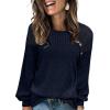 imageAcelitt Womens Fall Long Sleeve Tunic Tops Casual Crew Neck Dressy Shirt Lace Patchwork Blouses Pullover SweatersNavy Blue