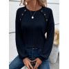 imageAcelitt Womens Fall Long Sleeve Tunic Tops Casual Crew Neck Dressy Shirt Lace Patchwork Blouses Pullover SweatersNavy Blue