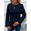 imageAcelitt Womens Fall Long Sleeve Tunic Tops Casual Crew Neck Dressy Shirt Lace Patchwork Blouses Pullover SweatersNavy Blue