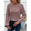 imageAcelitt Womens Fall Long Sleeve Tunic Tops Casual Crew Neck Dressy Shirt Lace Patchwork Blouses Pullover SweatersPurple