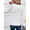 imageAcelitt Womens Fall Long Sleeve Tunic Tops Casual Crew Neck Dressy Shirt Lace Patchwork Blouses Pullover SweatersWhite