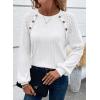 imageAcelitt Womens Fall Long Sleeve Tunic Tops Casual Crew Neck Dressy Shirt Lace Patchwork Blouses Pullover SweatersWhite