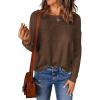 imageAcelitt Womens Casual Lightweight Long Sleeve Crewneck Knit Shirts Tops SXXLBrown