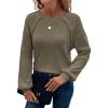 imageAcelitt Womens Fall Long Sleeve Tunic Tops Casual Crew Neck Dressy Shirt Lace Patchwork Blouses Pullover SweatersGreen