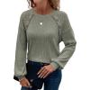 imageAcelitt Womens Fall Long Sleeve Tunic Tops Casual Crew Neck Dressy Shirt Lace Patchwork Blouses Pullover SweatersLaurel Green