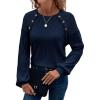 imageAcelitt Womens Fall Long Sleeve Tunic Tops Casual Crew Neck Dressy Shirt Lace Patchwork Blouses Pullover SweatersNavy Blue