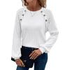 imageAcelitt Womens Fall Long Sleeve Tunic Tops Casual Crew Neck Dressy Shirt Lace Patchwork Blouses Pullover SweatersWhite