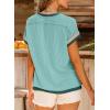 imageAcelitt Women Casual Short Sleeve Crewneck Loose Color Block Ribbed T Shirts Tops SXXLGreen