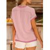 imageAcelitt Women Casual Short Sleeve Crewneck Loose Color Block Ribbed T Shirts Tops SXXLPink