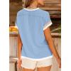 imageAcelitt Women Casual Short Sleeve Crewneck Loose Color Block Ribbed T Shirts Tops SXXLSky Blue