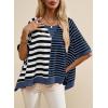 imageAcelitt Womens Casual Summer Short Sleeve Crewneck Color Block Sweatshirts TShirts Tops SXXLBlack