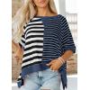 imageAcelitt Womens Casual Summer Short Sleeve Crewneck Color Block Sweatshirts TShirts Tops SXXLBlack