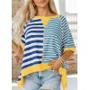 imageAcelitt Womens Casual Summer Short Sleeve Crewneck Color Block Sweatshirts TShirts Tops SXXLBlue