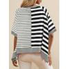 imageAcelitt Womens Casual Summer Short Sleeve Crewneck Color Block Sweatshirts TShirts Tops SXXLGray
