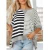 imageAcelitt Womens Casual Summer Short Sleeve Crewneck Color Block Sweatshirts TShirts Tops SXXLGray
