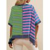 imageAcelitt Womens Casual Summer Short Sleeve Crewneck Color Block Sweatshirts TShirts Tops SXXLGreen