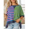 imageAcelitt Womens Casual Summer Short Sleeve Crewneck Color Block Sweatshirts TShirts Tops SXXLGreen