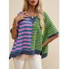 imageAcelitt Womens Casual Summer Short Sleeve Crewneck Color Block Sweatshirts TShirts Tops SXXLGreen