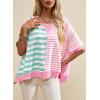 imageAcelitt Womens Casual Summer Short Sleeve Crewneck Color Block Sweatshirts TShirts Tops SXXLPink