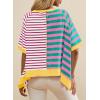 imageAcelitt Womens Casual Summer Short Sleeve Crewneck Color Block Sweatshirts TShirts Tops SXXLRed