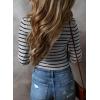imageAcelitt Womens Fall Tops Casual Long Sleeve Striped Color Block Ribbed Knit Button Down V Neck Shirts Slim Fitted Henley TopsBlack and Gray Striped
