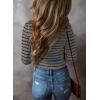 imageAcelitt Womens Fall Tops Casual Long Sleeve Striped Color Block Ribbed Knit Button Down V Neck Shirts Slim Fitted Henley TopsGray Striped