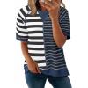 imageAcelitt Womens Casual Summer Short Sleeve Crewneck Color Block Sweatshirts TShirts Tops SXXLBlack