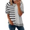 imageAcelitt Womens Casual Summer Short Sleeve Crewneck Color Block Sweatshirts TShirts Tops SXXLGray
