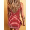 imageAcelitt Womens Ladies Summer Dresses Striped Print Halter Neck Bodycon Short Mini Tank DressToo Tight Please Size UpRed Stripe