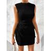 imageAcelitt Womens Summer Dresses 2025 Beach Casual Crewneck Loose Sundress Ribbed Cut Out Mini DressBlack