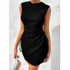 imageAcelitt Womens Summer Dresses 2025 Beach Casual Crewneck Loose Sundress Ribbed Cut Out Mini DressBlack