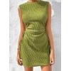 imageAcelitt Womens Summer Dresses 2025 Beach Casual Crewneck Loose Sundress Ribbed Cut Out Mini DressGreen