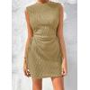 imageAcelitt Womens Summer Dresses 2025 Beach Casual Crewneck Loose Sundress Ribbed Cut Out Mini DressKhaki