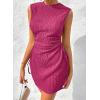 imageAcelitt Womens Summer Dresses 2025 Beach Casual Crewneck Loose Sundress Ribbed Cut Out Mini DressRose