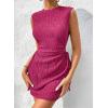 imageAcelitt Womens Summer Dresses 2025 Beach Casual Crewneck Loose Sundress Ribbed Cut Out Mini DressRose