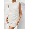 imageAcelitt Womens Summer Dresses 2025 Beach Casual Crewneck Loose Sundress Ribbed Cut Out Mini DressWhite