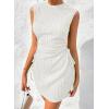 imageAcelitt Womens Summer Dresses 2025 Beach Casual Crewneck Loose Sundress Ribbed Cut Out Mini DressWhite
