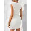 imageAcelitt Womens Summer Dresses 2025 Beach Casual Crewneck Loose Sundress Ribbed Cut Out Mini DressWhite