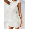 imageAcelitt Womens Summer Dresses 2025 Beach Casual Crewneck Loose Sundress Ribbed Cut Out Mini DressWhite