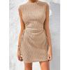 imageAcelitt Womens Summer Dresses 2025 Beach Casual Crewneck Loose Sundress Ribbed Cut Out Mini DressYapricot