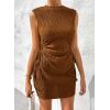 imageAcelitt Womens Summer Dresses 2025 Beach Casual Crewneck Loose Sundress Ribbed Cut Out Mini DressYbrown