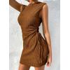 imageAcelitt Womens Summer Dresses 2025 Beach Casual Crewneck Loose Sundress Ribbed Cut Out Mini DressYbrown