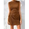 imageAcelitt Womens Summer Dresses 2025 Beach Casual Crewneck Loose Sundress Ribbed Cut Out Mini DressYbrown