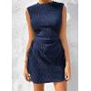 imageAcelitt Womens Summer Dresses 2025 Beach Casual Crewneck Loose Sundress Ribbed Cut Out Mini DressYnavy Blue